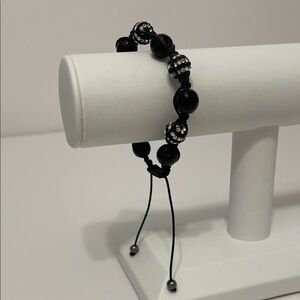 Sigal Black Beaded Adjustable Bracelet